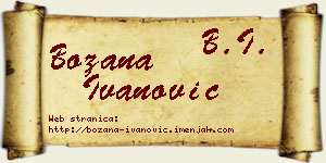 Božana Ivanović vizit kartica